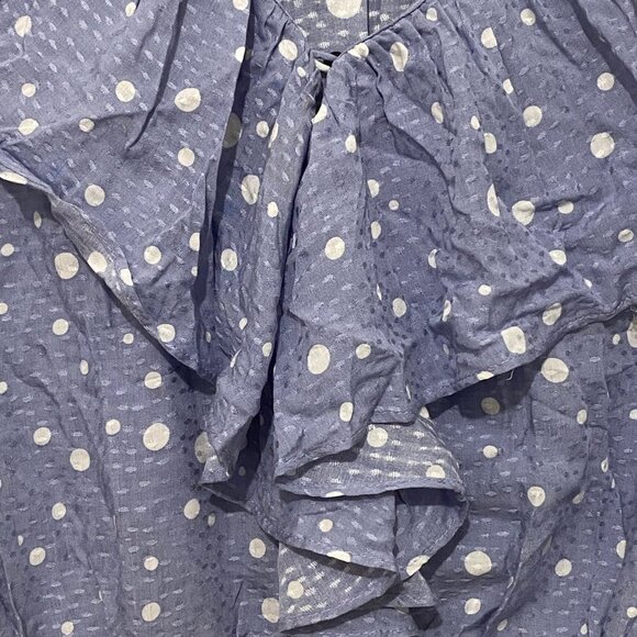 Lumiere Polka Dotted Ruffle Blouse Size S - Picture 7 of 11